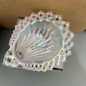 FENTON Iridescent Carnival Glass Seashell SHELL BOWL 95th Anniversary w/ BOX